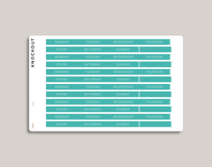 Solid Month View Day of the Week Cover Planner Stickers for MakseLife Planner R84