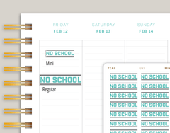 No School Planner Stickers for MakseLife Planner cover
