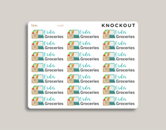 Order Groceries Planner Stickers for Makse Life Planners teal