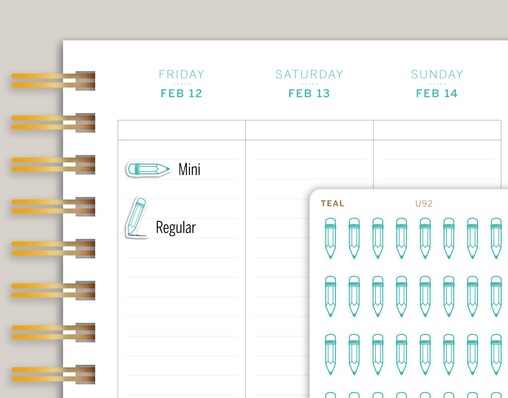 Pencil Icon Planner Stickers for MakseLife Planner cover