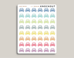Car Icon Sticker Makselife planner Regular Light Mixed