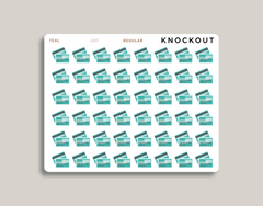 Credit Card Icon Planner Stickers for MakseLife Planner regular teal