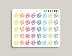 Pet Paw Icon Stickers for MakseLife Planner regular light mixed