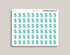 Dollar Sign Icon Planner Sticker for MakseLife Planners regular teal