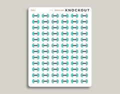 Dumbbell Icon Stickers Makselife Planner regular teal