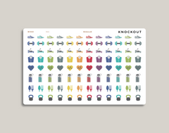 Fitness & Health Icon Sampler Planner Stickers for MakseLife Planner R85
