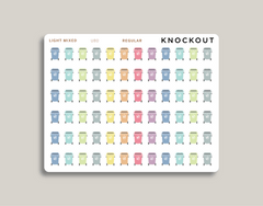Garbage Can Icon Sticker makselife planner regular light mixed