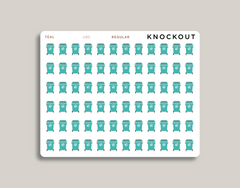 Garbage Can Icon Sticker makselife planner regular teal