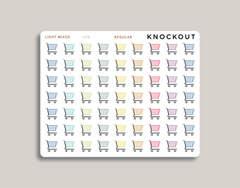 Grocery cart icon sticker makselife planner regular light mixed