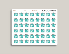 Home Icon Stickers for MakseLife Planner regular teal