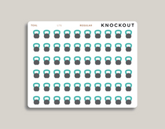 Kettlebell Icon Sticker Makselife Planner regular teal
