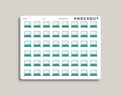 Laptop Computer Icon Planner Stickers for MakseLife Planner regular teal