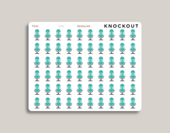 Podcast microphone icon sticker makselife planner regular teal