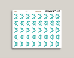 Yoga Lotus Icon Planner Stickers for MakseLife Planner regular teal