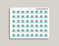 zoom Virtual Meeting icon Stickers for makselife planner regular teal