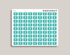 facebook Social Media icon sticker makselife planners teal