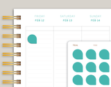 Solid Teardrop Planner Stickers for MakseLife Planner R88