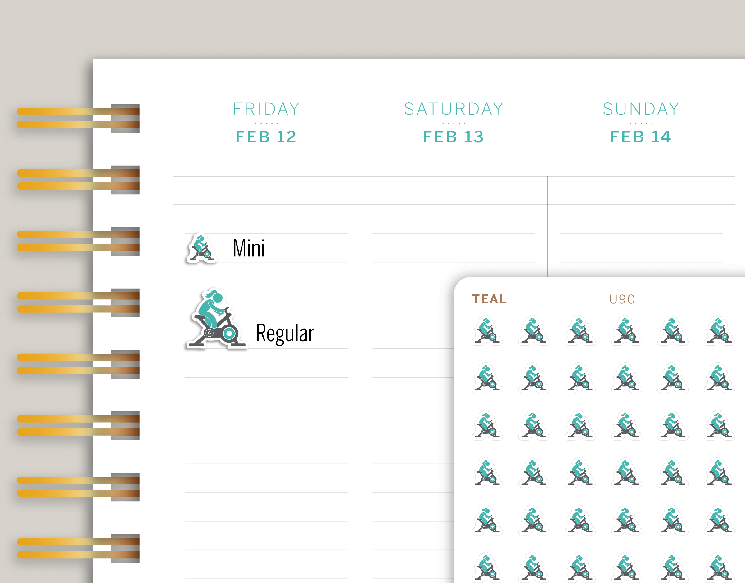 Stationary Bike Icon Planner Stickers for MakseLife Planner cover