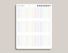 Square Checkbox Strip Planner Stickers for MakseLife Planner light mixed