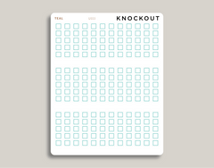 Square Checkbox Strip Planner Stickers for MakseLife Planner  teal
