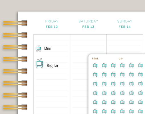 TV Icon Planner Stickers for MakseLife Planner cover