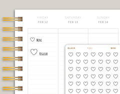 Transparent Heart Icon Planner Stickers FQ61