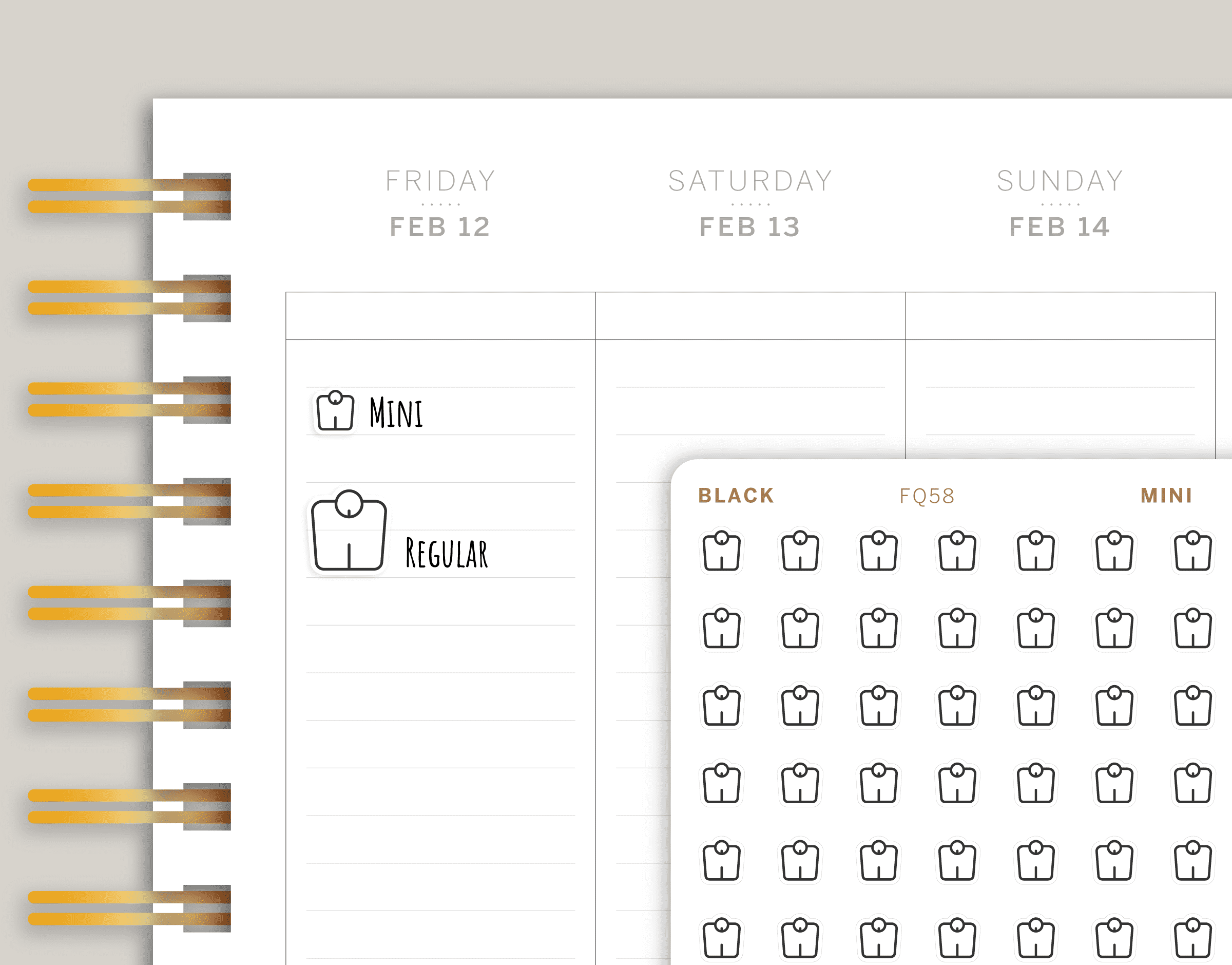 Transparent Weight Scale Icon Planner Stickers FQ58