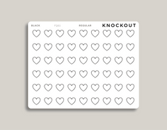 Transparent Heart Icon Planner Stickers FQ61