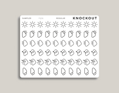 Transparent Weather Sampler, Tracker | Sunny, Partly Cloudy, Rain, & Snow | Icon Planner Stickers FQ56