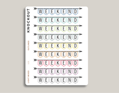 Vertical Weekend Banner Stickers for MakseLife Planner U15