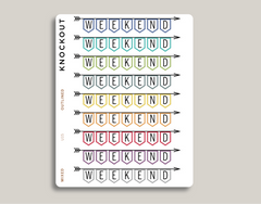 Vertical Weekend Banner Stickers for MakseLife Planner U15