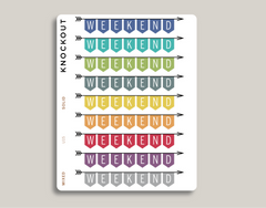 Vertical Weekend Banner Stickers for MakseLife Planner U15