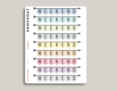 Vertical Weekend Banner Stickers for MakseLife Planner U15