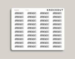 Transparent Appointments Planner Sticker FQ26