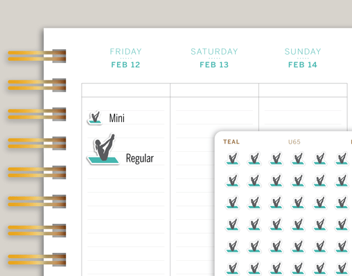 Pilates Icon Planner Stickers for MakseLife Planner U65