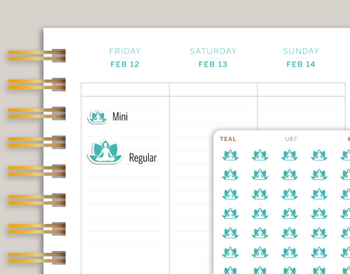 Yoga Lotus Icon Planner Stickers for MakseLife Planner cover