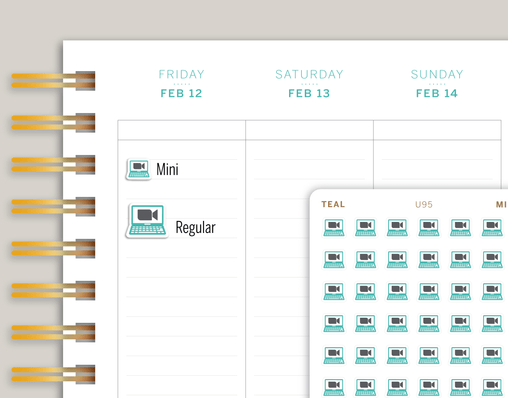 zoom Virtual Meeting icon Stickers for makselife planner cover