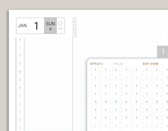 CUSTOM Day View Time Strip Planner Stickers for Hobonichi Cousin Planner HTL12C