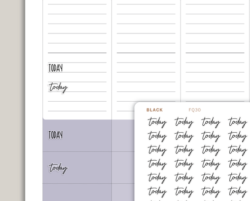 Transparent Today Planner Sticker FQ30