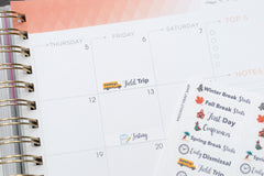 field trip sticker School Events Sampler Label Planner Stickers in planner