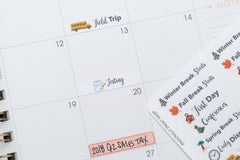 testing School Events Sampler Label Planner Stickers installed in planner