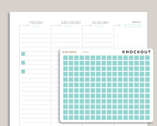 SMALL Square Checkbox Planner Stickers | Mildliner Collection Z-MQ2