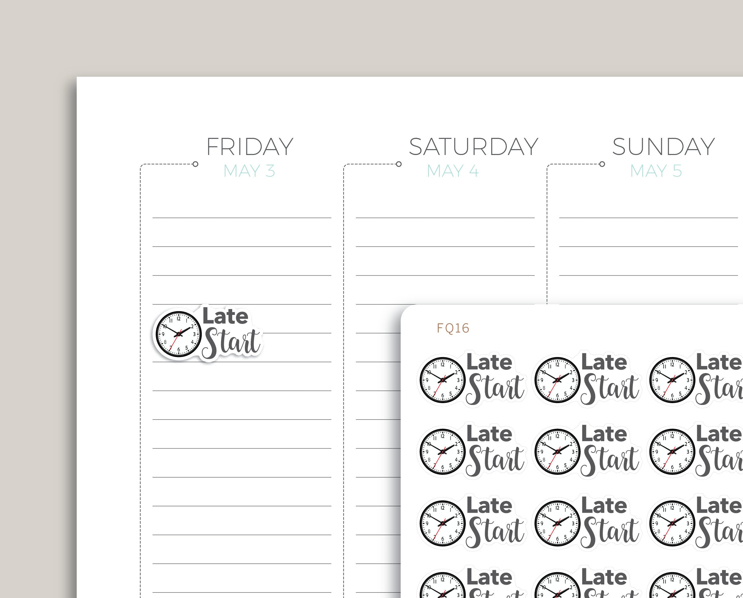 Late Start, Late Arrival School Sticker FQ16