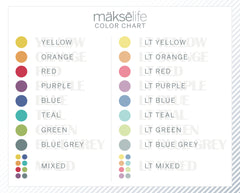 makselife planner sticker color chart