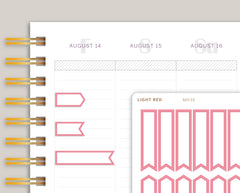 Outlined Flag / Arrow Planner Stickers for MakseLife Planner MH39