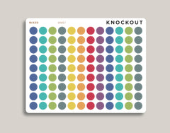 Solid Circle Tracker Stickers for MakseLife Planner MM67
