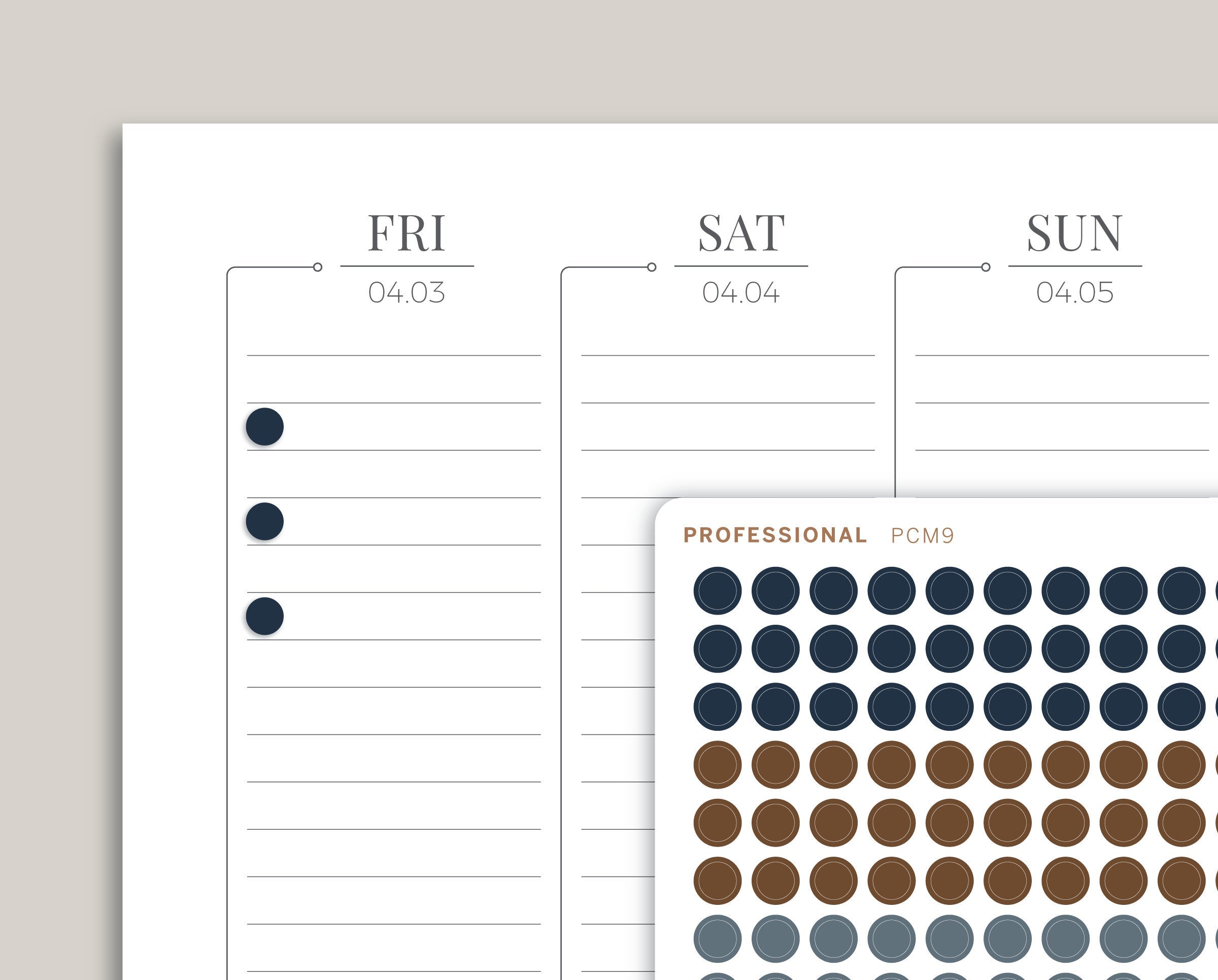 Professional Solid Circle/Dot Planner Stickers PCM9