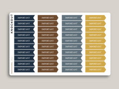 Professional Flag Headers Serif Font Planner Stickers PCL2-S