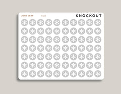 Grey Asterisk Circle Planner Stickers NQ18
