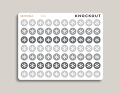 Grey Asterisk Circle Planner Stickers NQ18